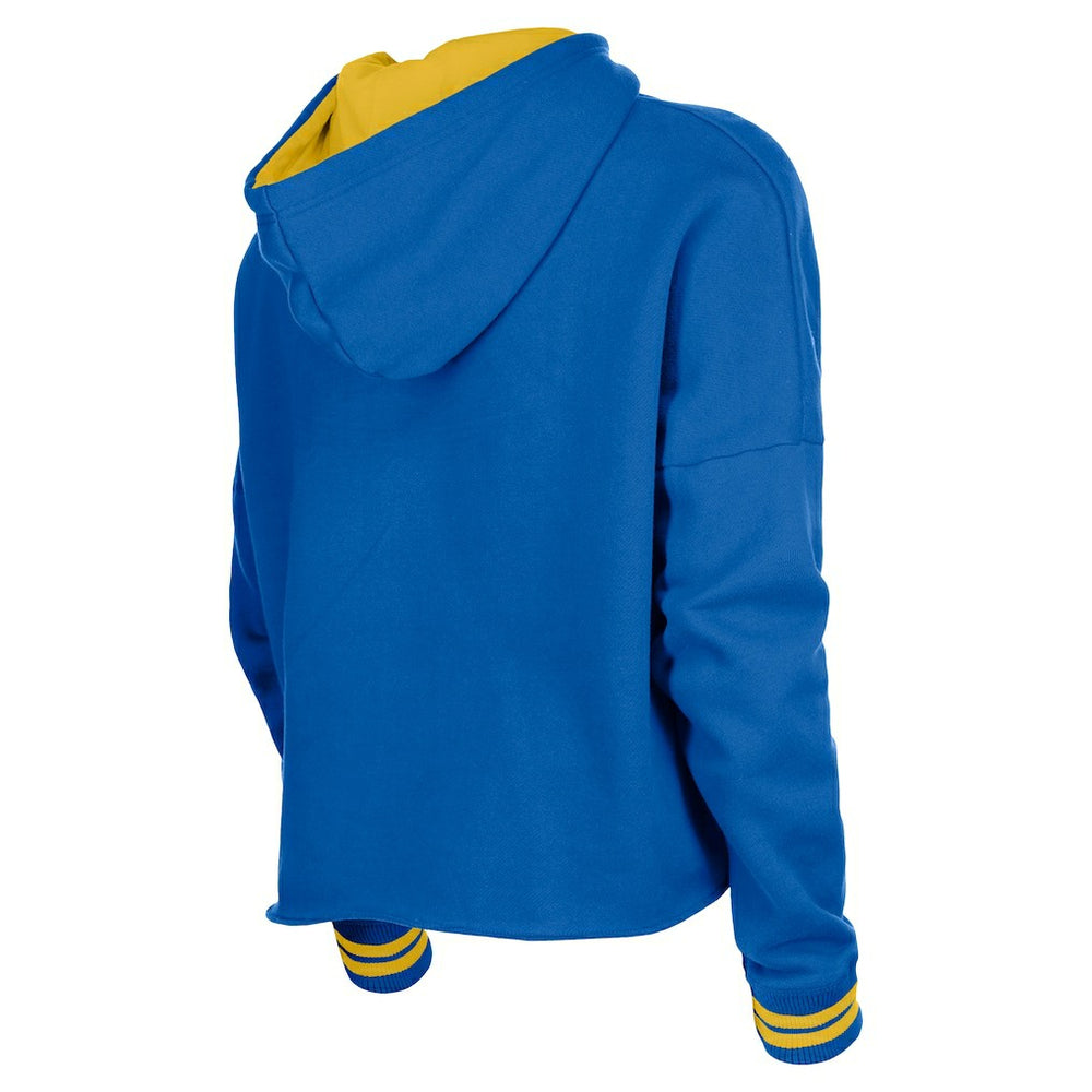 New Era Golden State Warriors Women's Boxy Raw Edge Pullover Hoodie Royal