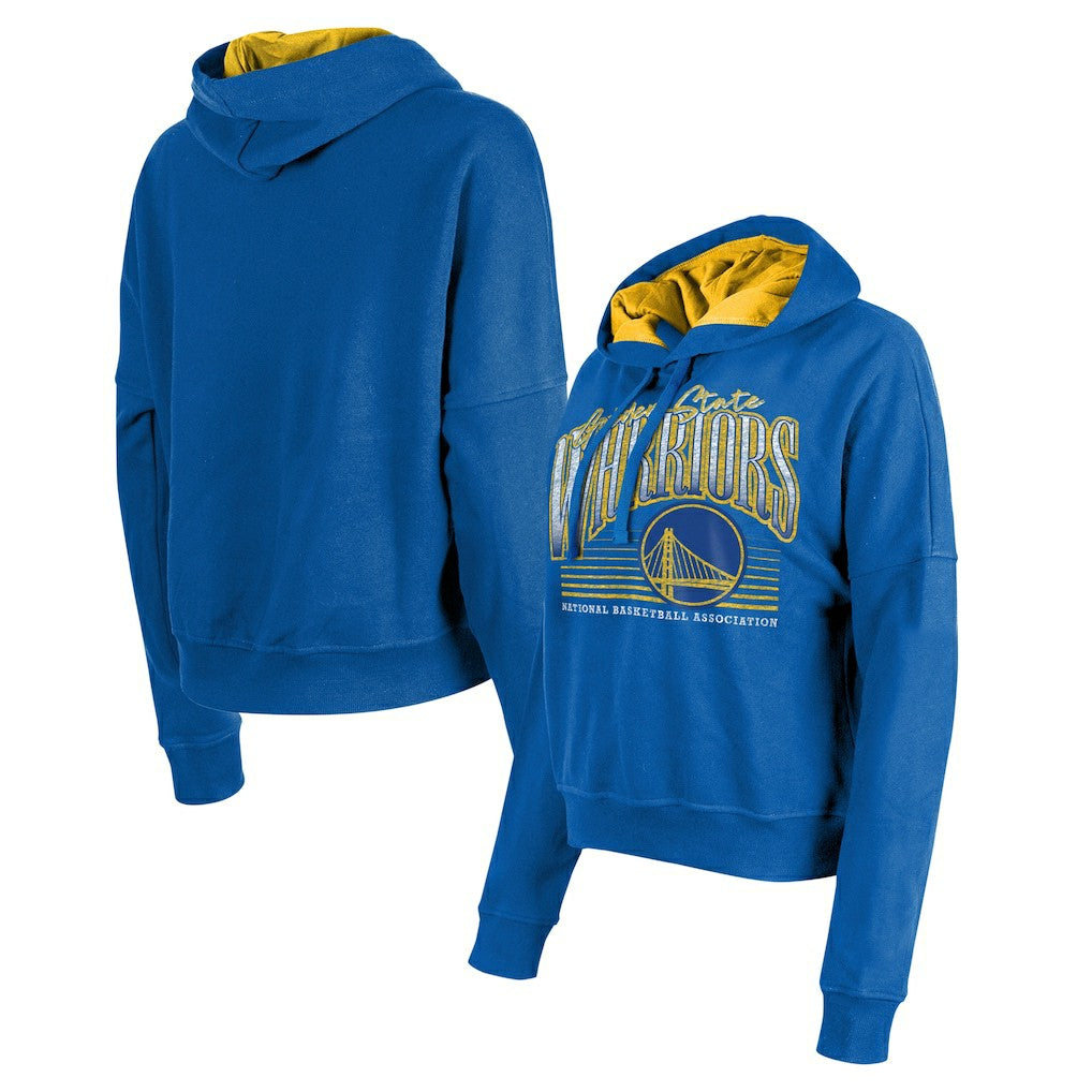 New Era Golden State Warriors Women's Boxy Pullover Hoodie Royal