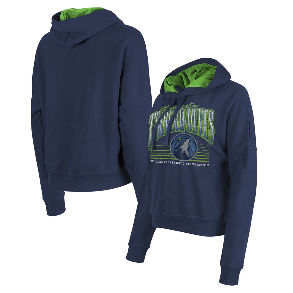 New Era Minnesota Timberwolves Women's Boxy Pullover Hoodie Navy