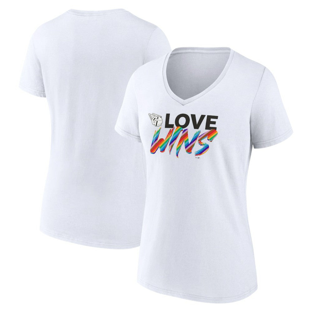 Cleveland Guardians Women's Love Wins V-Neck T-Shirt Outlet