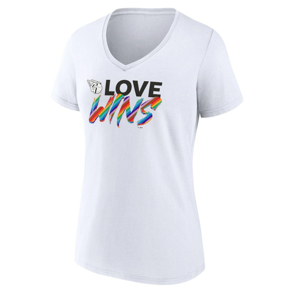 Cleveland Guardians Women's Love Wins V-Neck T-Shirt Outlet