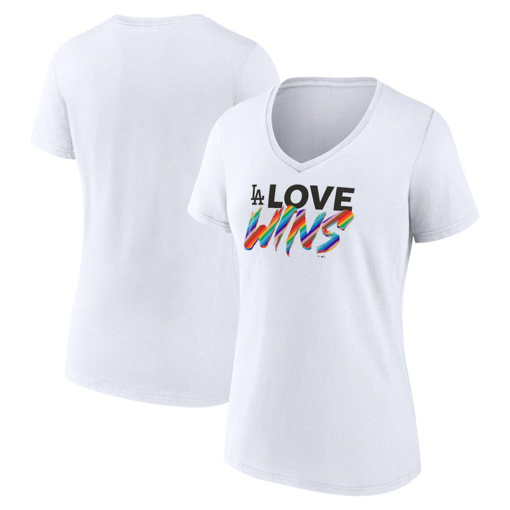 Los Angeles Dodgers Women's Love Wins V-Neck T-Shirt Near Me