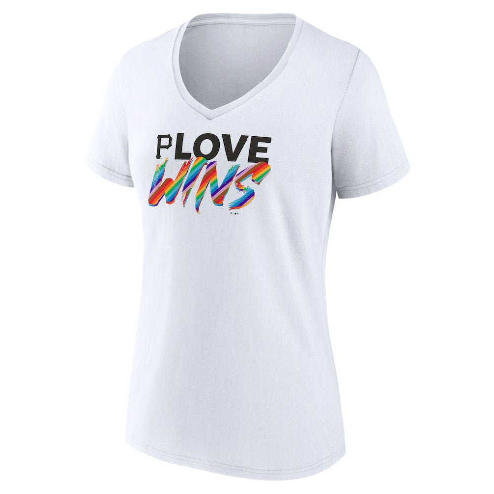 Pittsburgh Pirates Women's Love Wins V-Neck T-Shirt Near Me