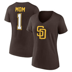 San Diego Padres Women's Mother's Day #1 Mom V-Neck T-Shirt Online