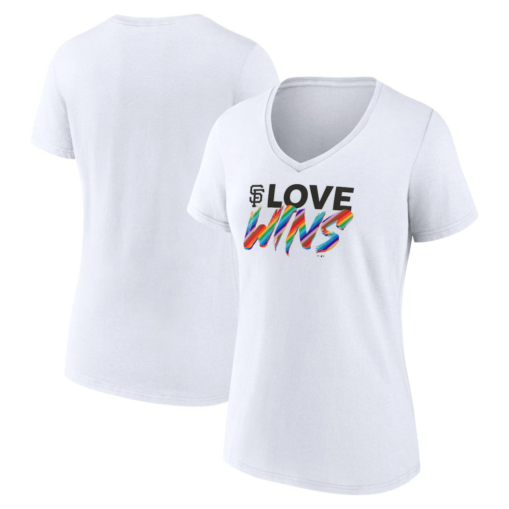 San Francisco Giants Women's Love Wins V-Neck T-Shirt Discount