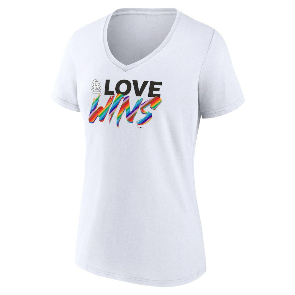 St. Louis Cardinals Women's Love Wins V-Neck T-Shirt Outlet
