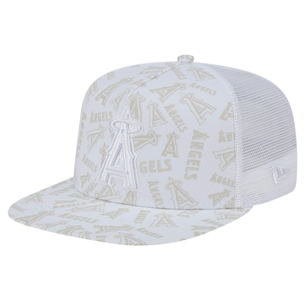 Los Angeles Angels New Era Logo Dunes A-Frame Trucker 9FIFTY Snapback Hat for sale