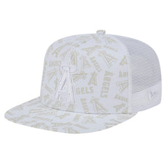 Los Angeles Angels New Era Logo Dunes A-Frame Trucker 9FIFTY Snapback Hat for sale