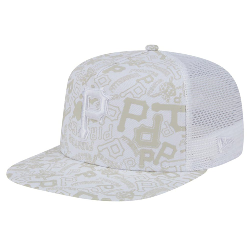 Pittsburgh Pirates New Era Logo Dunes A-Frame Trucker 9FIFTY Snapback Hat Sale