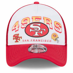 San Francisco 49ers New Era Retro Wordmark A-Frame 9FORTY Adjustable Hat - White/Scarlet - NFL
