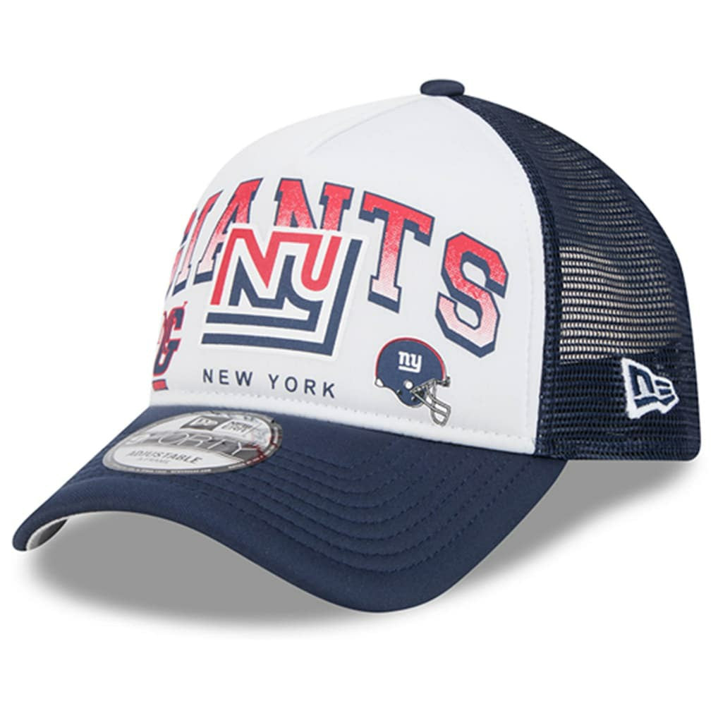 New York Giants New Era Retro Wordmark A-Frame 9FORTY Adjustable Hat - White/Royal - NFL