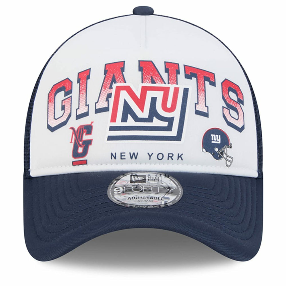 New York Giants New Era Retro Wordmark A-Frame 9FORTY Adjustable Hat - White/Royal - NFL
