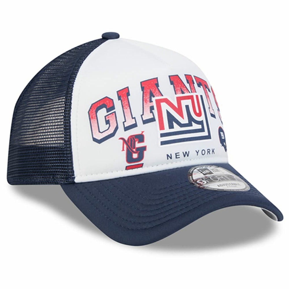 New York Giants New Era Retro Wordmark A-Frame 9FORTY Adjustable Hat - White/Royal - NFL