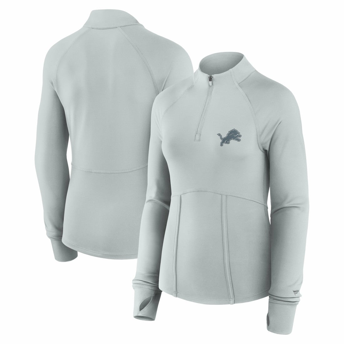 Detroit Lions Women's Elements Raglan Quarter-Zip Jacket - Gray - Fanatics