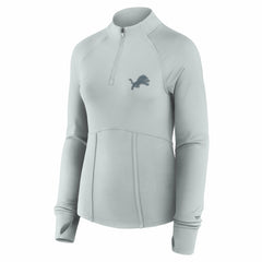 Detroit Lions Women's Elements Raglan Quarter-Zip Jacket - Gray - Fanatics