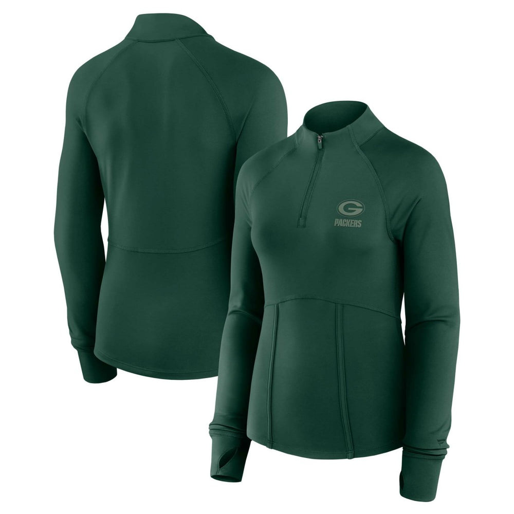 Green Bay Packers Women's Elements Raglan Quarter-Zip Jacket - Green - Fanatics