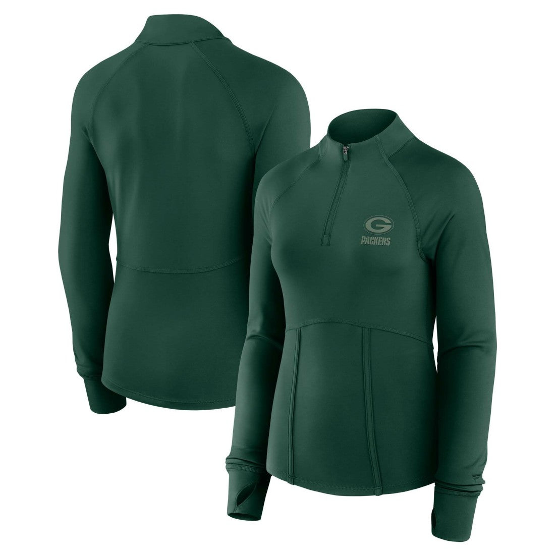 Green Bay Packers Women's Elements Raglan Quarter-Zip Jacket - Green - Fanatics