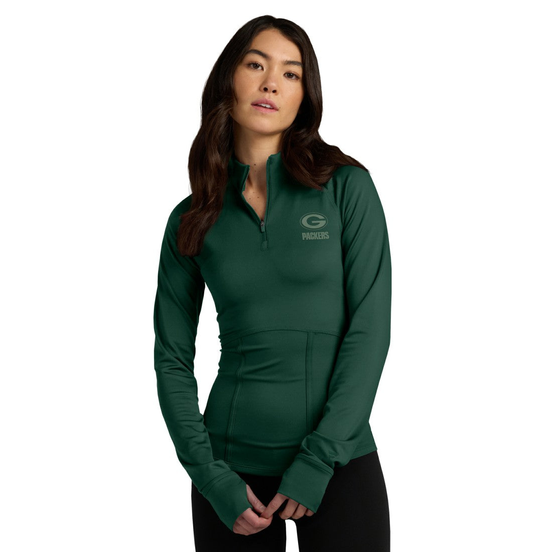 Green Bay Packers Women's Elements Raglan Quarter-Zip Jacket - Green - Fanatics
