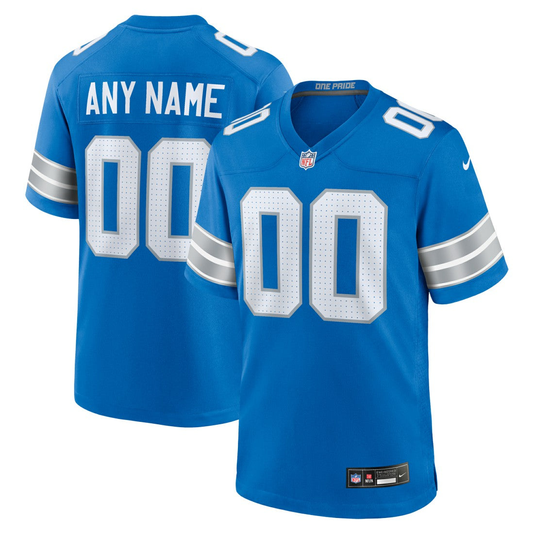 Detroit Lions Custom Game Jersey - Blue - Nike