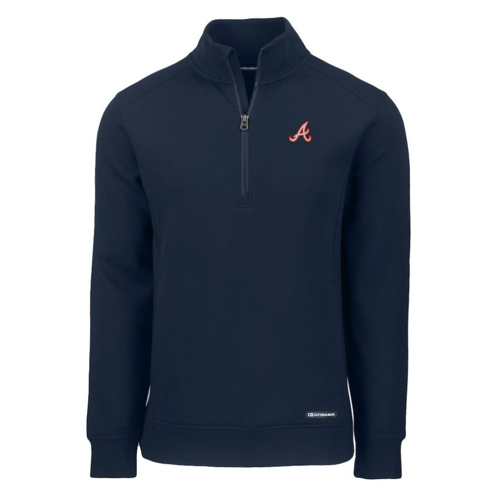 Atlanta Braves Cutter & Buck Cooperstown Collection Roam Eco Recycled Quarter-Zip Pullover Discount