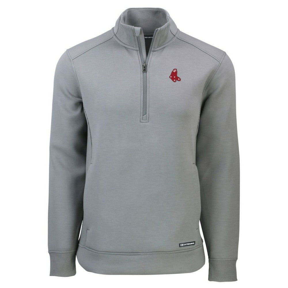 Boston Red Sox Cutter & Buck Cooperstown Collection Roam Eco Recycled Quarter-Zip Pullover for sale