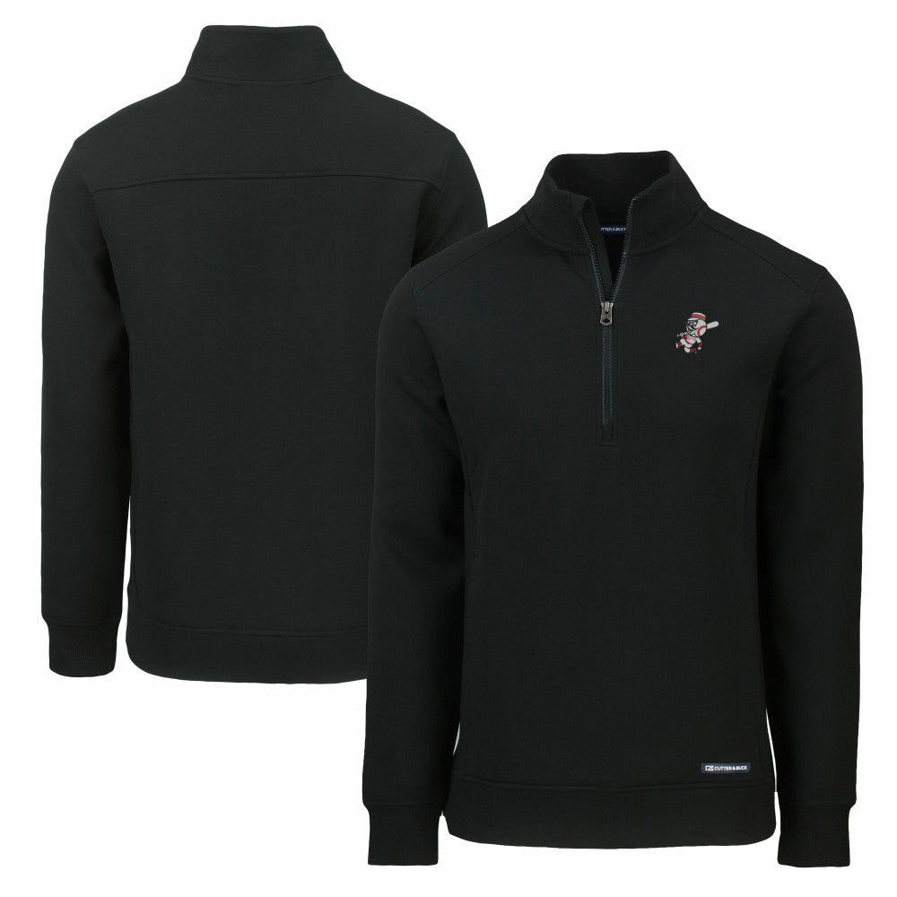 Cincinnati Reds Cutter & Buck Cooperstown Collection Roam Eco Recycled Quarter-Zip Pullover for sale