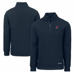 Cleveland Guardians Cutter & Buck Cooperstown Collection Roam Eco Recycled Quarter-Zip Pullover for sale