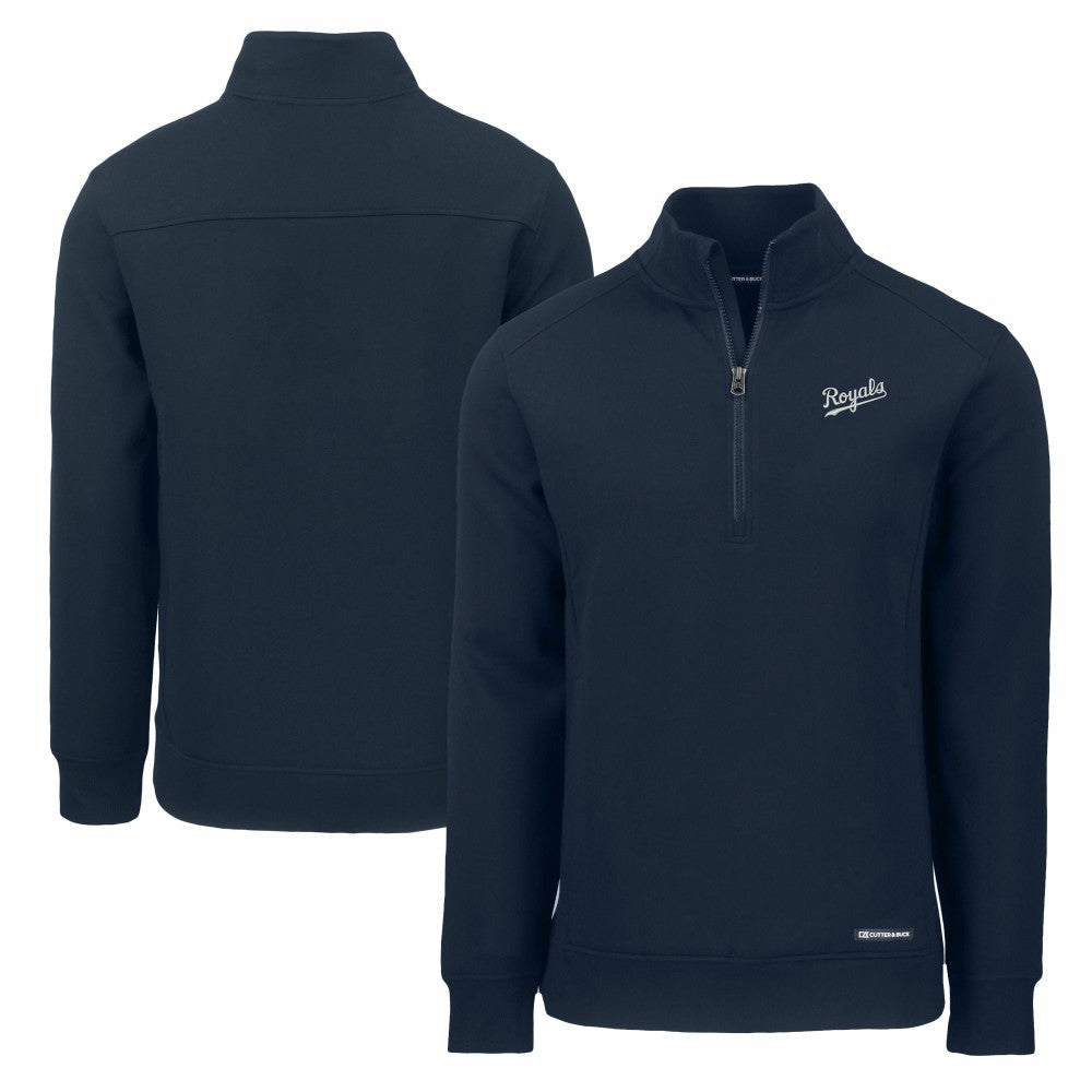 Kansas City Royals Cutter & Buck Cooperstown Collection Roam Eco Recycled Quarter-Zip Pullover for sale