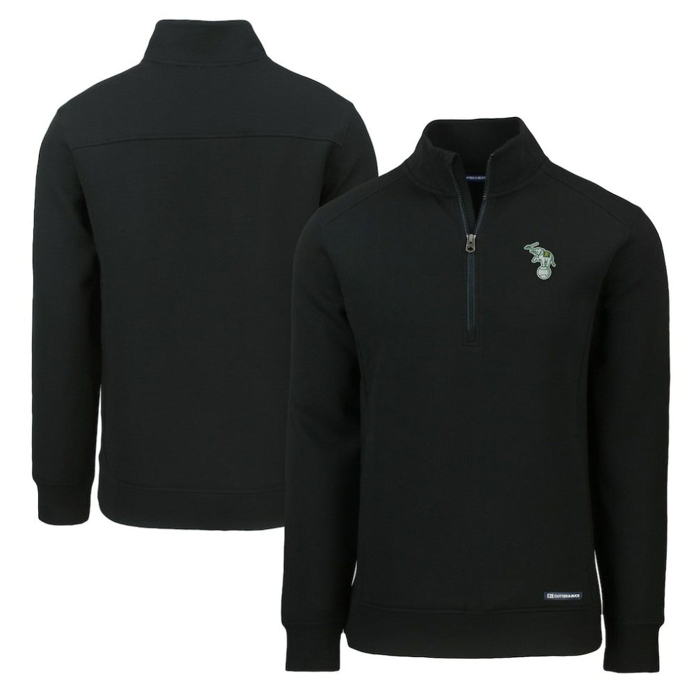 Athletics Cutter & Buck Cooperstown Collection Roam Eco Recycled Quarter-Zip Pullover Sale