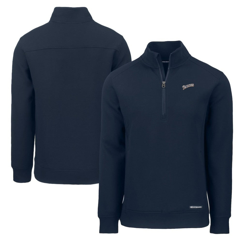 San Diego Padres Cutter & Buck Cooperstown Collection Roam Eco Recycled Quarter-Zip Pullover Discount