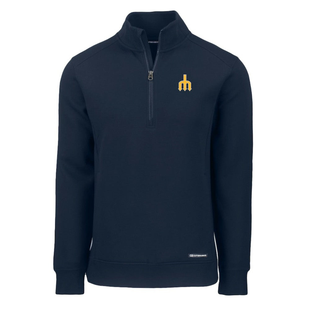 Seattle Mariners Cutter & Buck Cooperstown Collection Roam Eco Recycled Quarter-Zip Pullover for sale