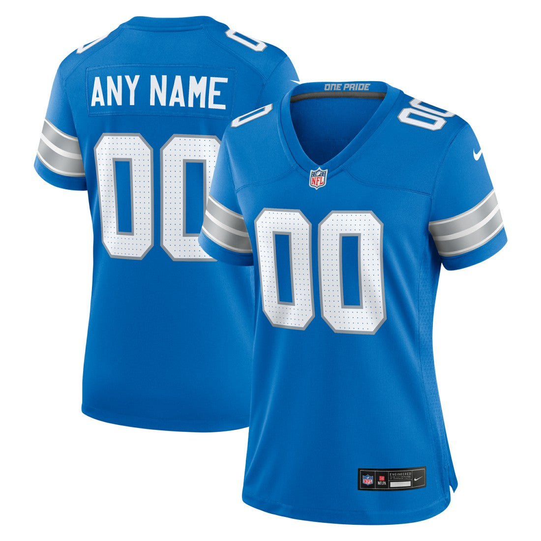Detroit Lions Women's Custom Game Jersey - Blue - Nike