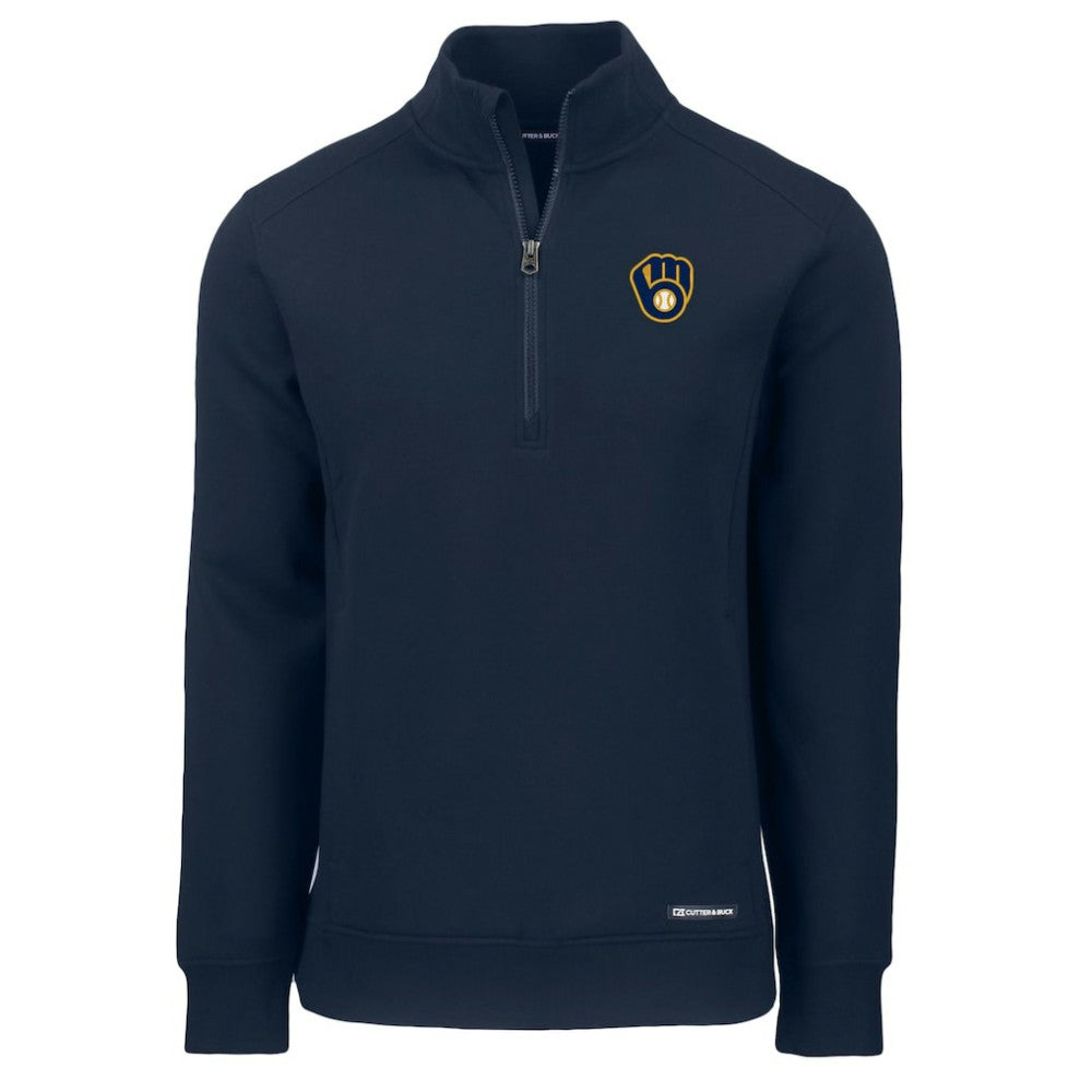 Milwaukee Brewers Cutter & Buck Roam Eco Recycled Quarter-Zip Pullover Sale
