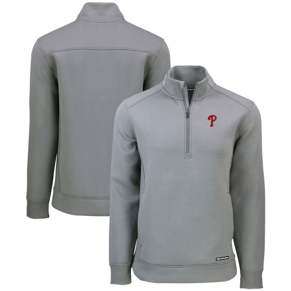 Philadelphia Phillies Cutter & Buck Roam Eco Recycled Quarter-Zip Pullover Sale