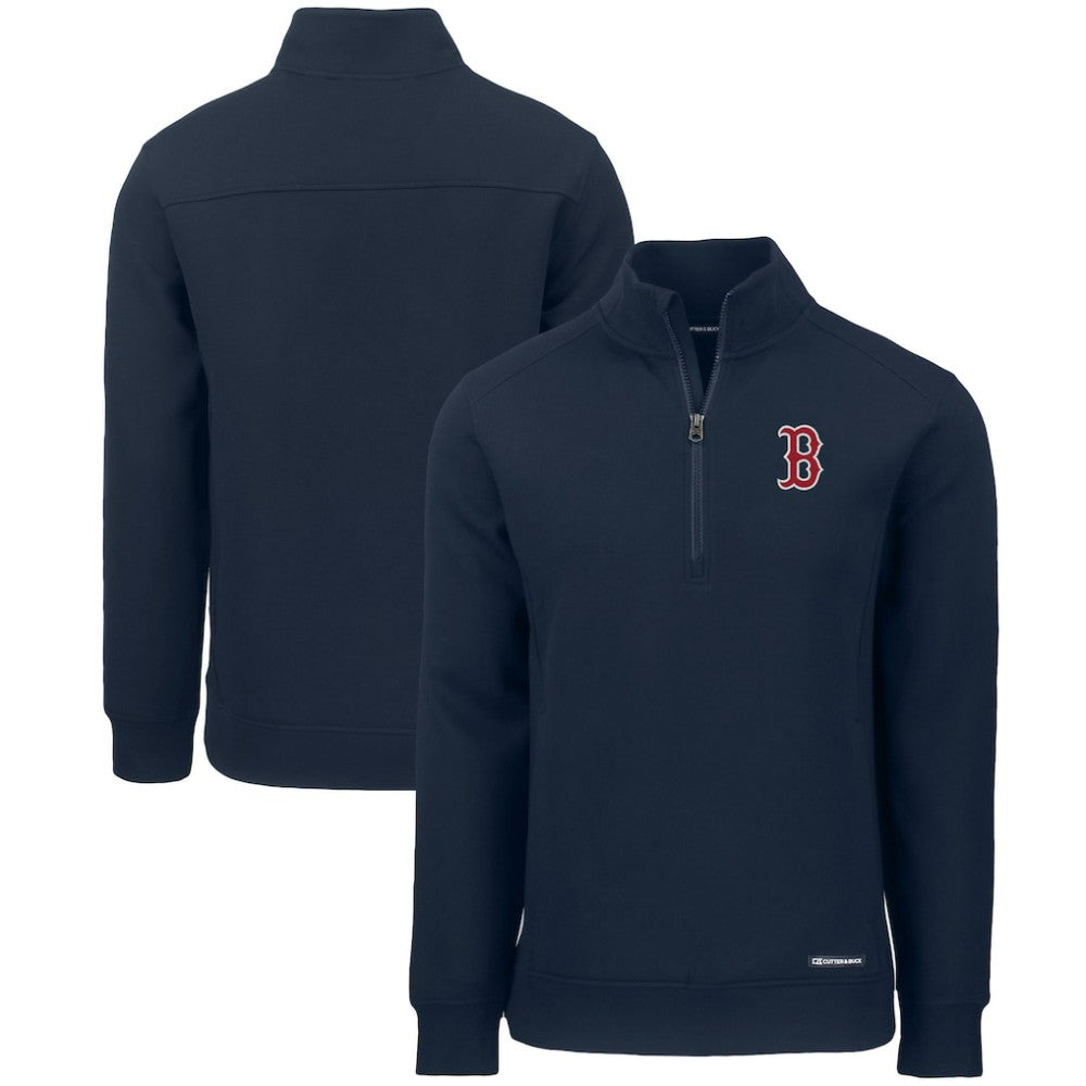 Boston Red Sox Cutter & Buck Roam Eco Recycled Quarter-Zip Pullover Outlet