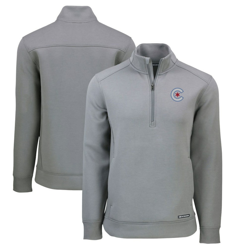 Chicago Cubs Cutter & Buck City Connect Roam Eco Recycled Quarter-Zip Pullover Discount