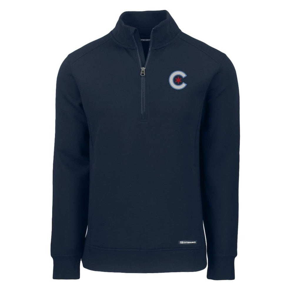 Chicago Cubs Cutter & Buck City Connect Roam Eco Recycled Quarter-Zip Pullover Discount