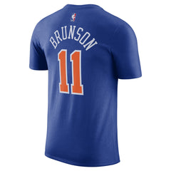 Nike Jalen Brunson New York Knicks Icon Edition Name & Number T-Shirt Blue