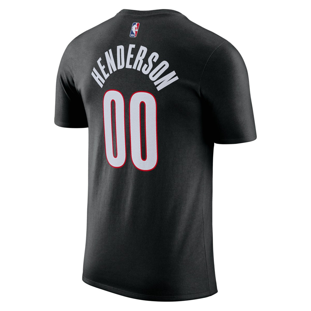 Nike Scoot Henderson Portland Trail Blazers Icon Edition Name & Number T-Shirt Black
