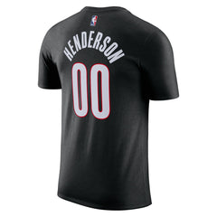 Nike Scoot Henderson Portland Trail Blazers Icon Edition Name & Number T-Shirt Black