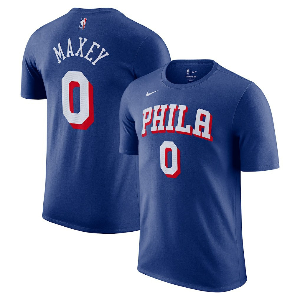 Nike Tyrese Maxey Philadelphia 76ers Icon Edition Name & Number T-Shirt Royal