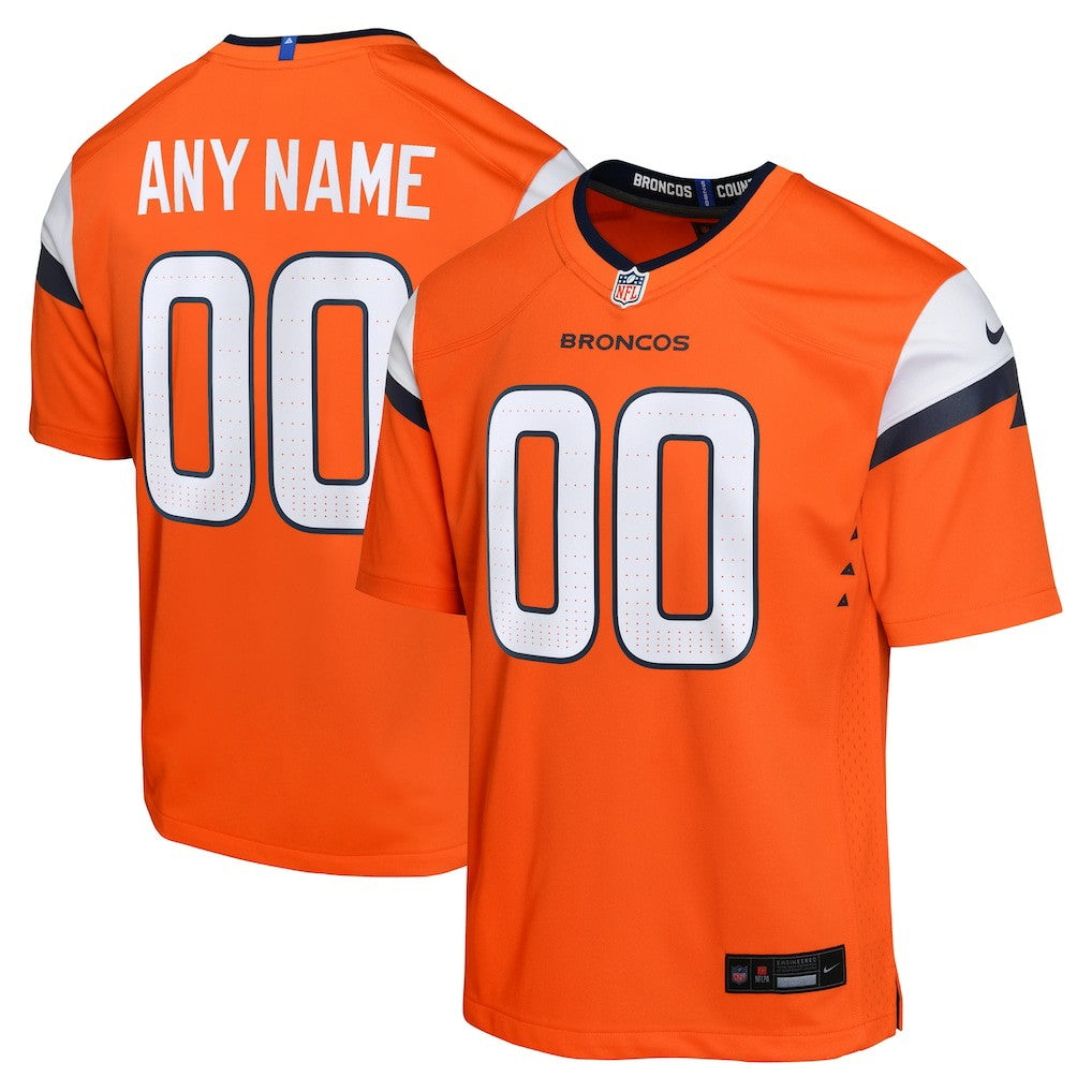 Denver Broncos Youth Mile High Collection Custom Game Jersey - Orange - Nike