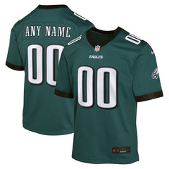 Philadelphia Eagles Youth Custom Game Jersey - Midnight Green - Nike