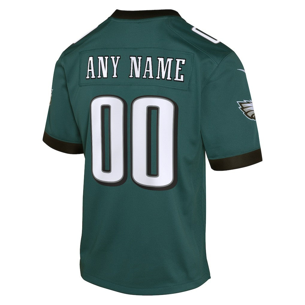 Philadelphia Eagles Youth Custom Game Jersey - Midnight Green - Nike