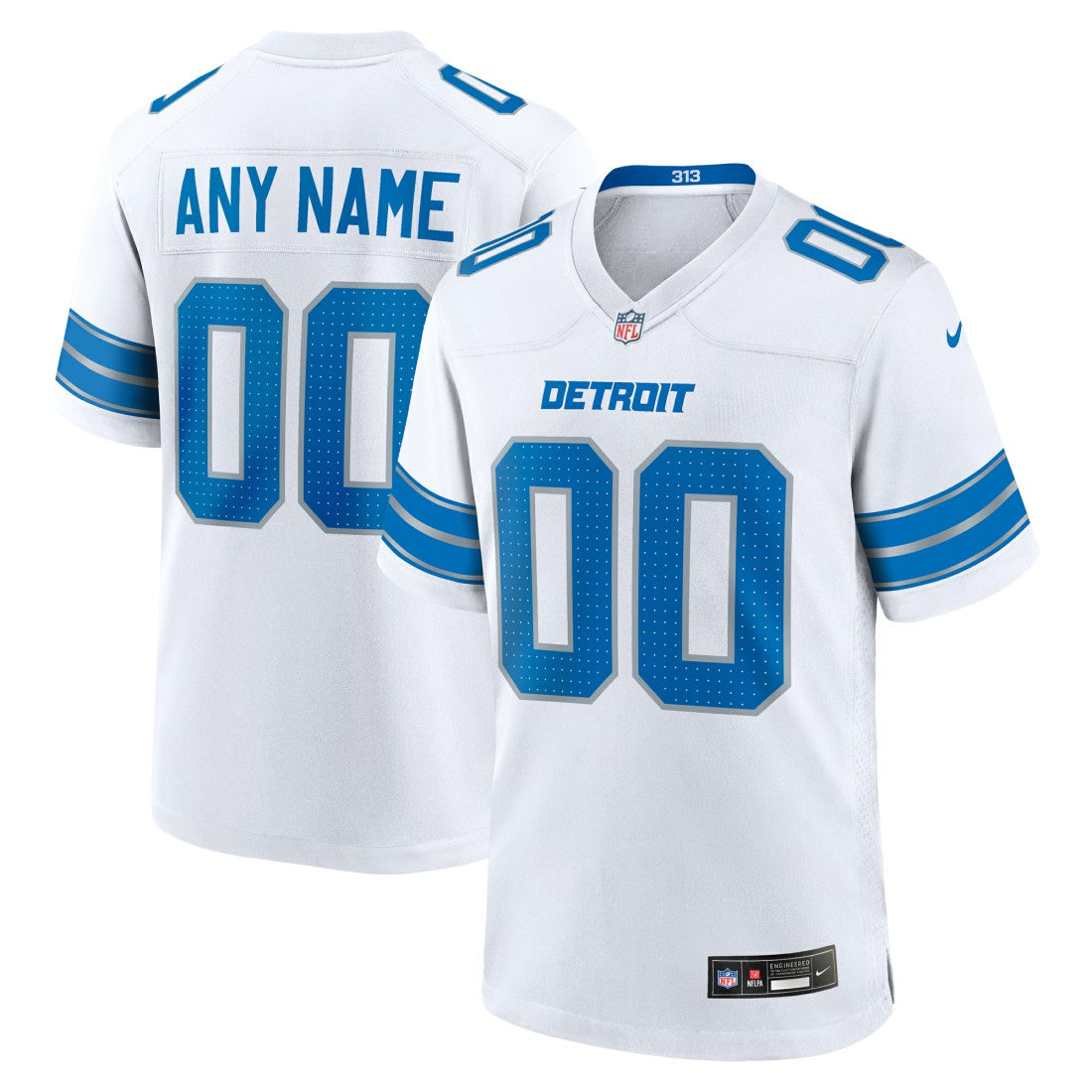 Detroit Lions Custom Game Jersey - White - Nike