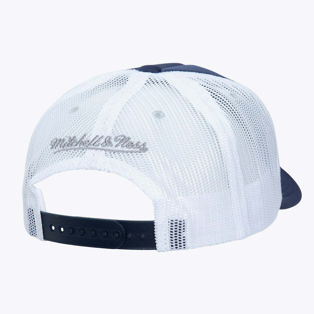 Dallas Cowboys Stripe Front Trucker Adjustable Hat - Navy - Mitchell & Ness
