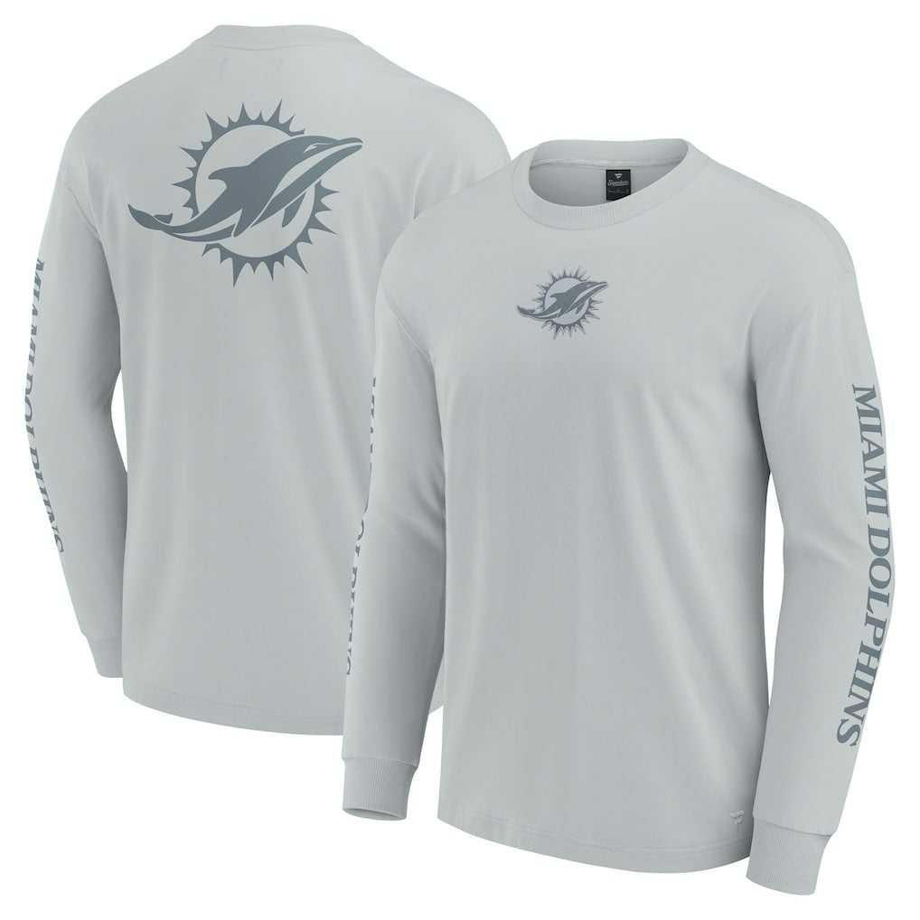 Miami Dolphins Unisex Elements Strive Long Sleeve T-Shirt - Gray - Fanatics