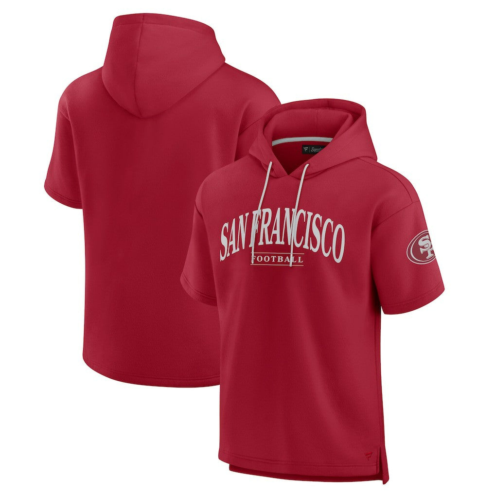 San Francisco 49ers Unisex Elements Ready Short Sleeve Pullover Hoodie - Scarlet - Fanatics