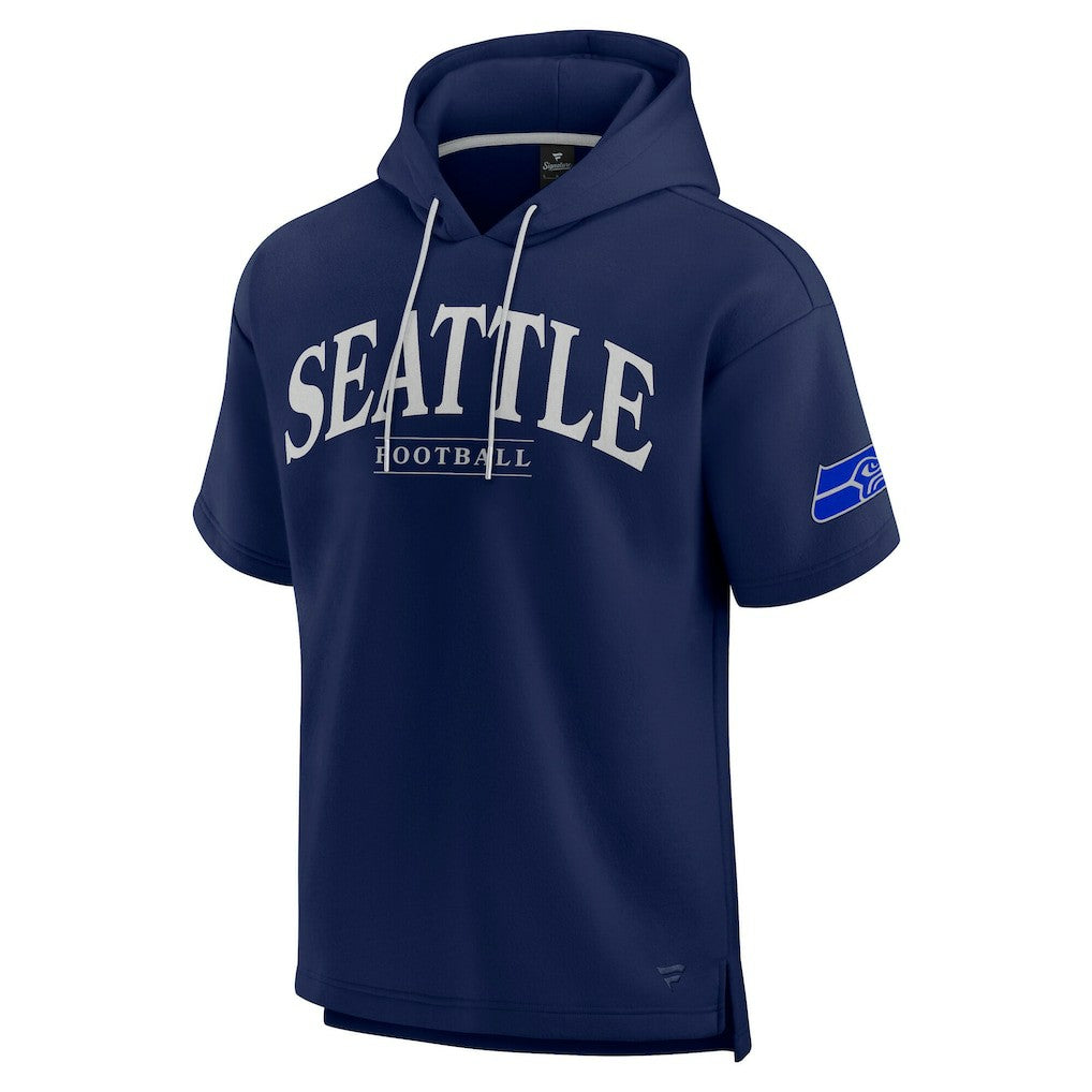 Seattle Seahawks Unisex Elements Ready Short Sleeve Pullover Hoodie - College Navy - Fanatics
