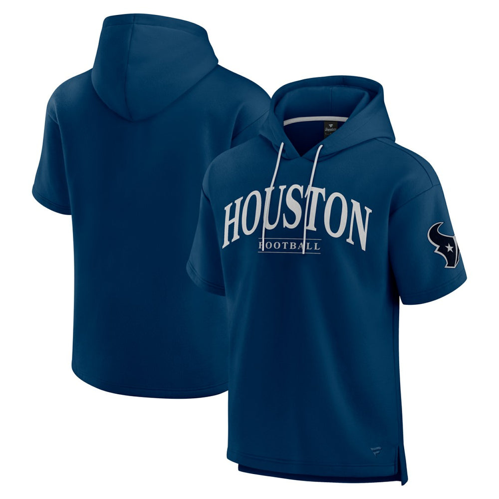Houston Texans Unisex Elements Ready Short Sleeve Pullover Hoodie - Navy - Fanatics